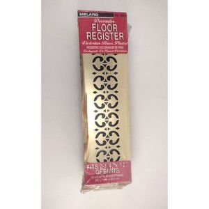 Melard Decorator Floor Register Victorian Brass Plated Fits 2.25"x12" Decorative